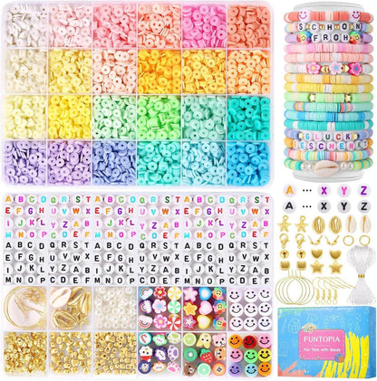 DIY Perlen Set Clay Heishi 624 Stk Buchstabenperlen Polymer Clay
