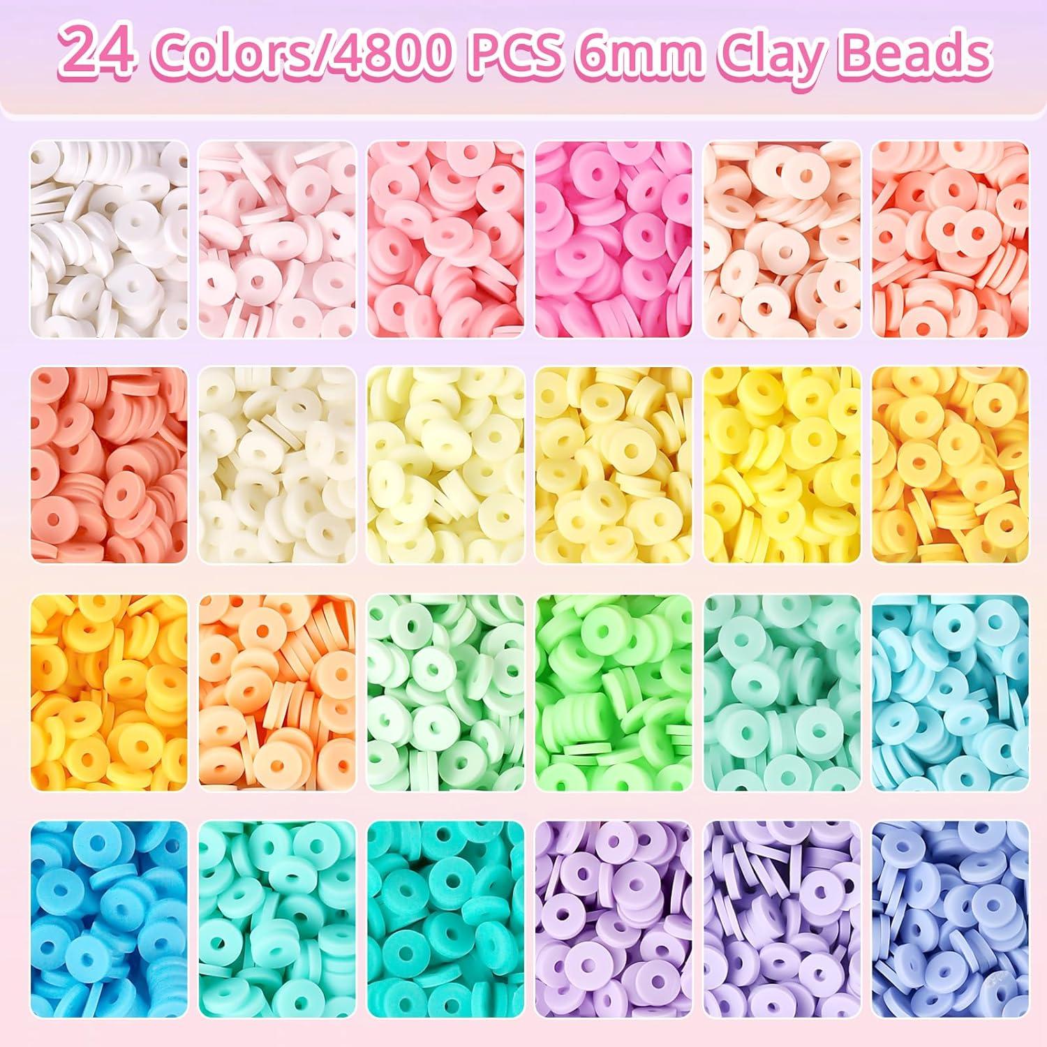 Perlen Set 6mm Heishi Perlen mit Buchstabenperlen Clay