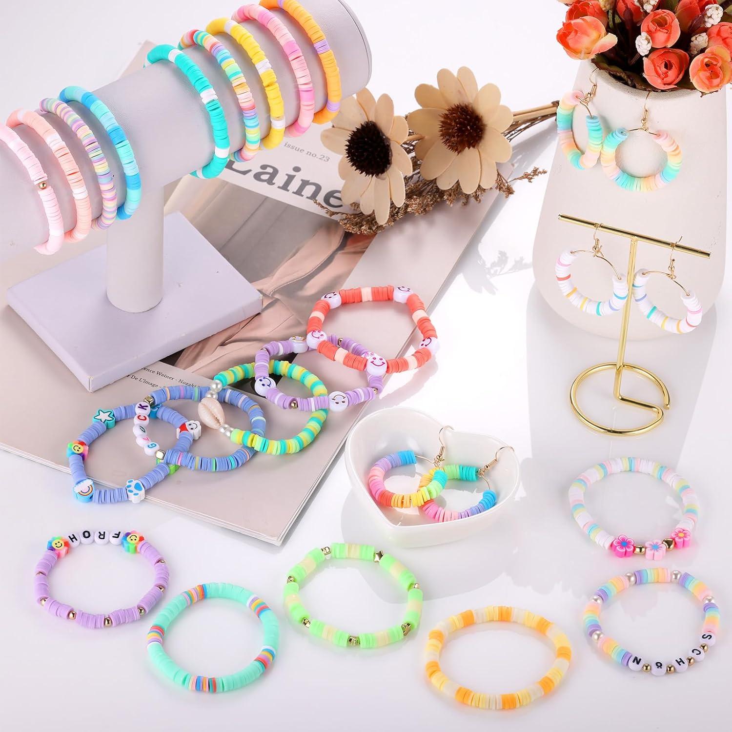 Perlen Set 6mm Heishi Clay Buchstabenperlen Polymer Charms Kit