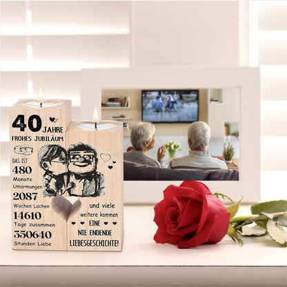 Rubinhochzeit Kerzenhalter Holz Teelichthalter Rubingeschenk