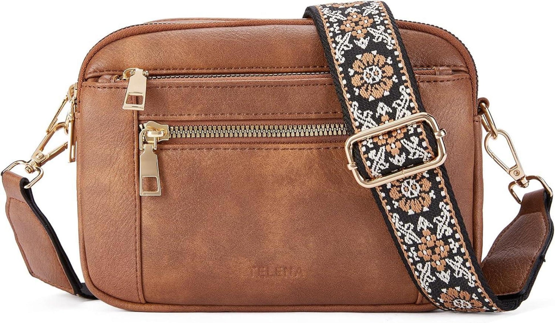 Moderne Damen Schultertasche aus veganem Leder - Große Kapazität mit