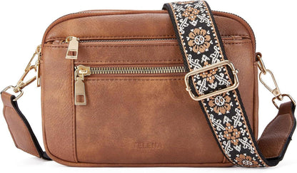 Moderne Damen Schultertasche aus veganem Leder - Große Kapazität mit