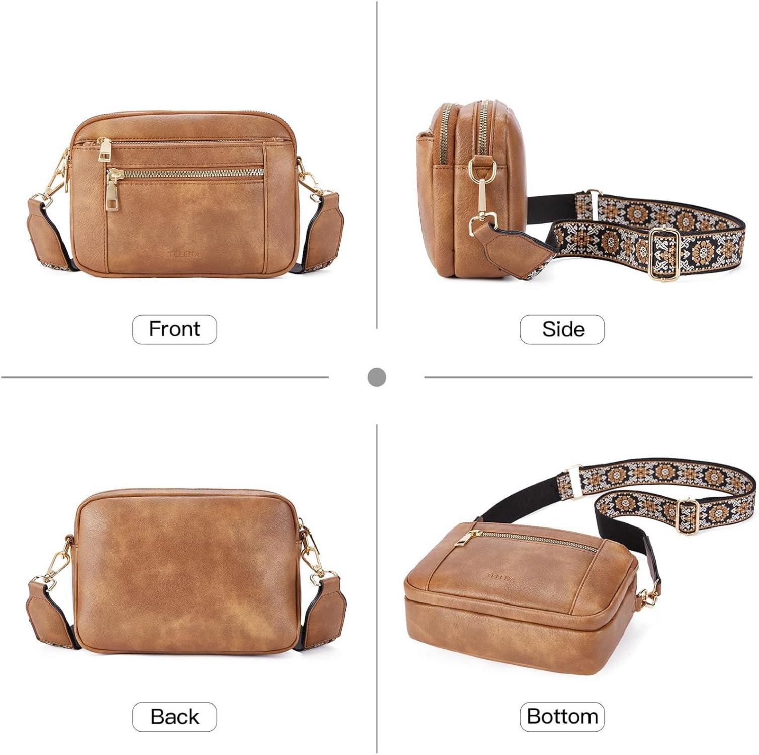 Damen Crossbody Bag verstellbarer Riemen PU Leder Schultertasche