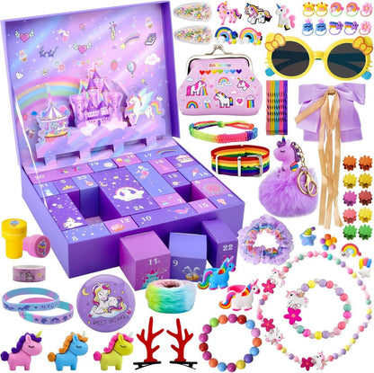 Weihnachts-Adventskalender Mädchen 2024 Schmuck Spielzeug