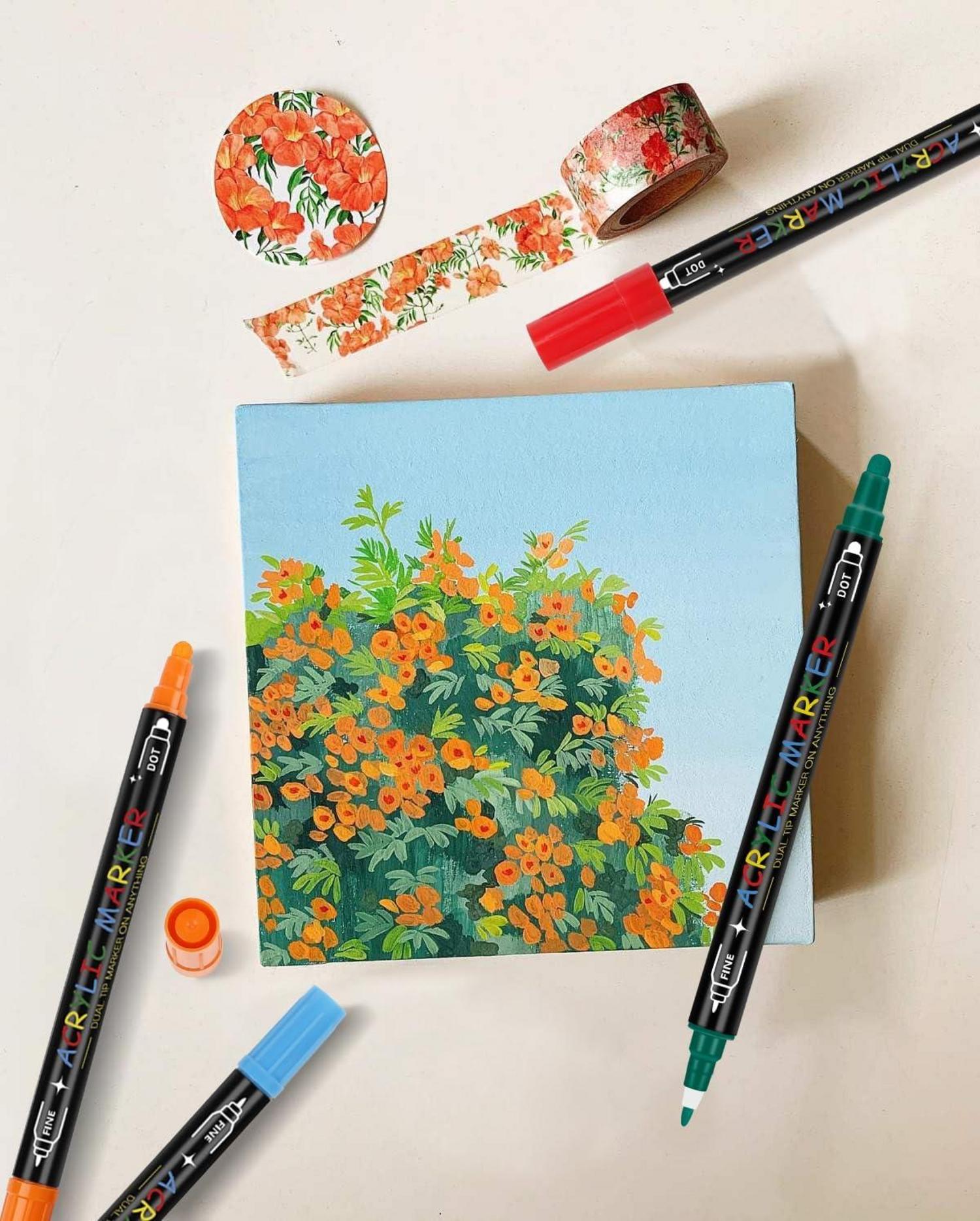 Acrylstifte Stein bemalen wasserfest 24 Farben Acrylic PaintPermanent