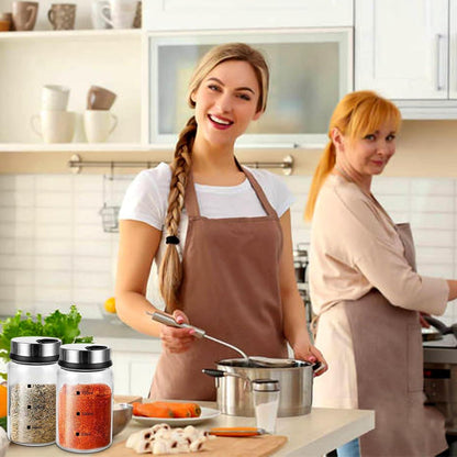 3er Set Gewürzgläser 150ml mit Streueinsatz Borosilikatglas BBQ Kochen