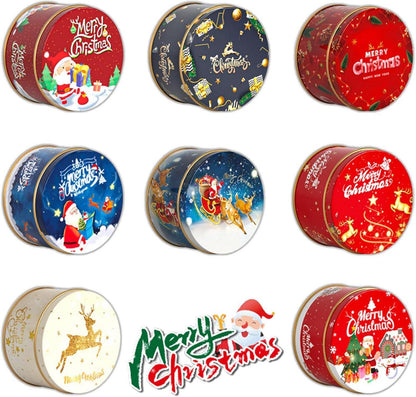 Weihnachtsdose Süßigkeiten Vorratsbehälter Metall 8 Stück Keksdose