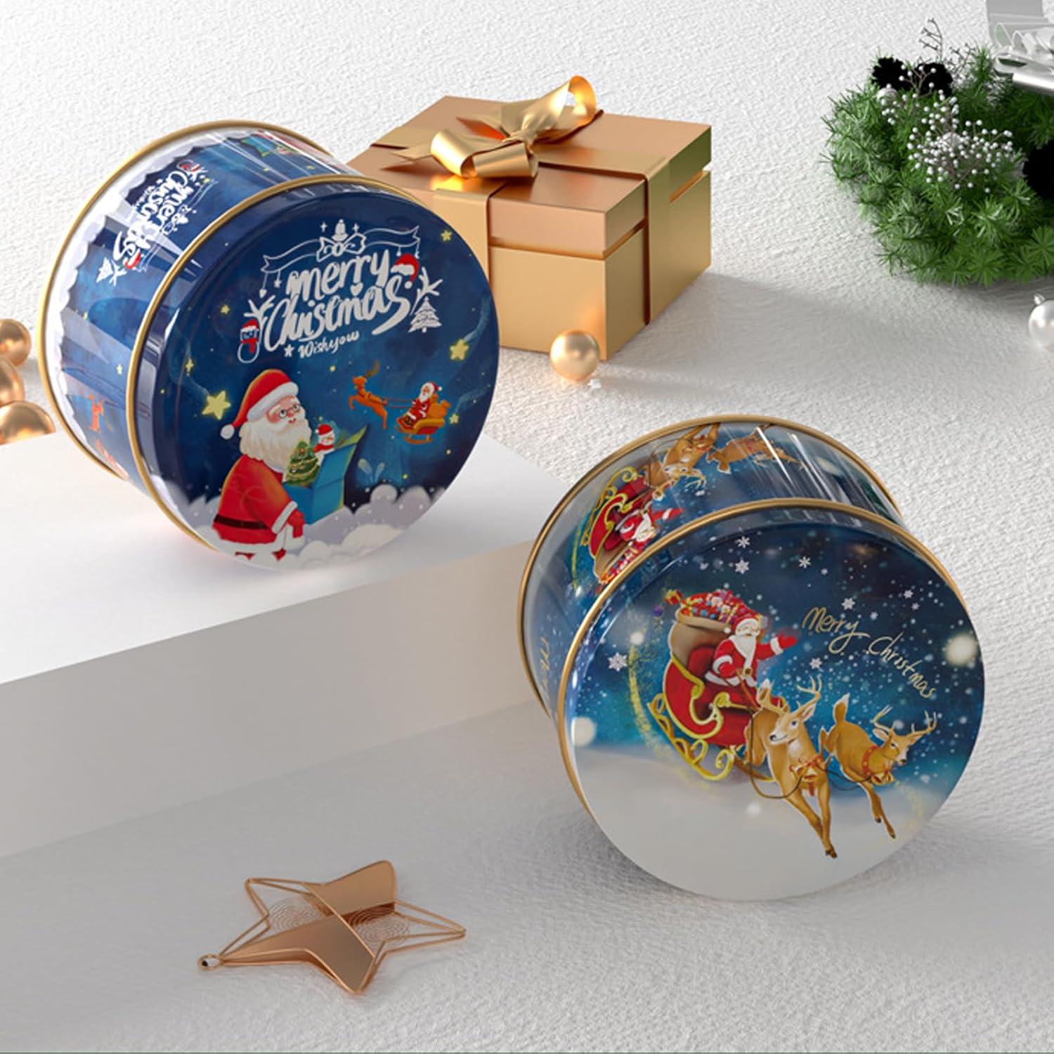 Weihnachtsdose Süßigkeiten Vorratsbehälter Metall 8 Stück Keksdose