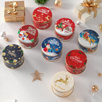 Weißblech Weihnachtsdosen Set 8-teilig Metall Keksdosen Süßigkeiten