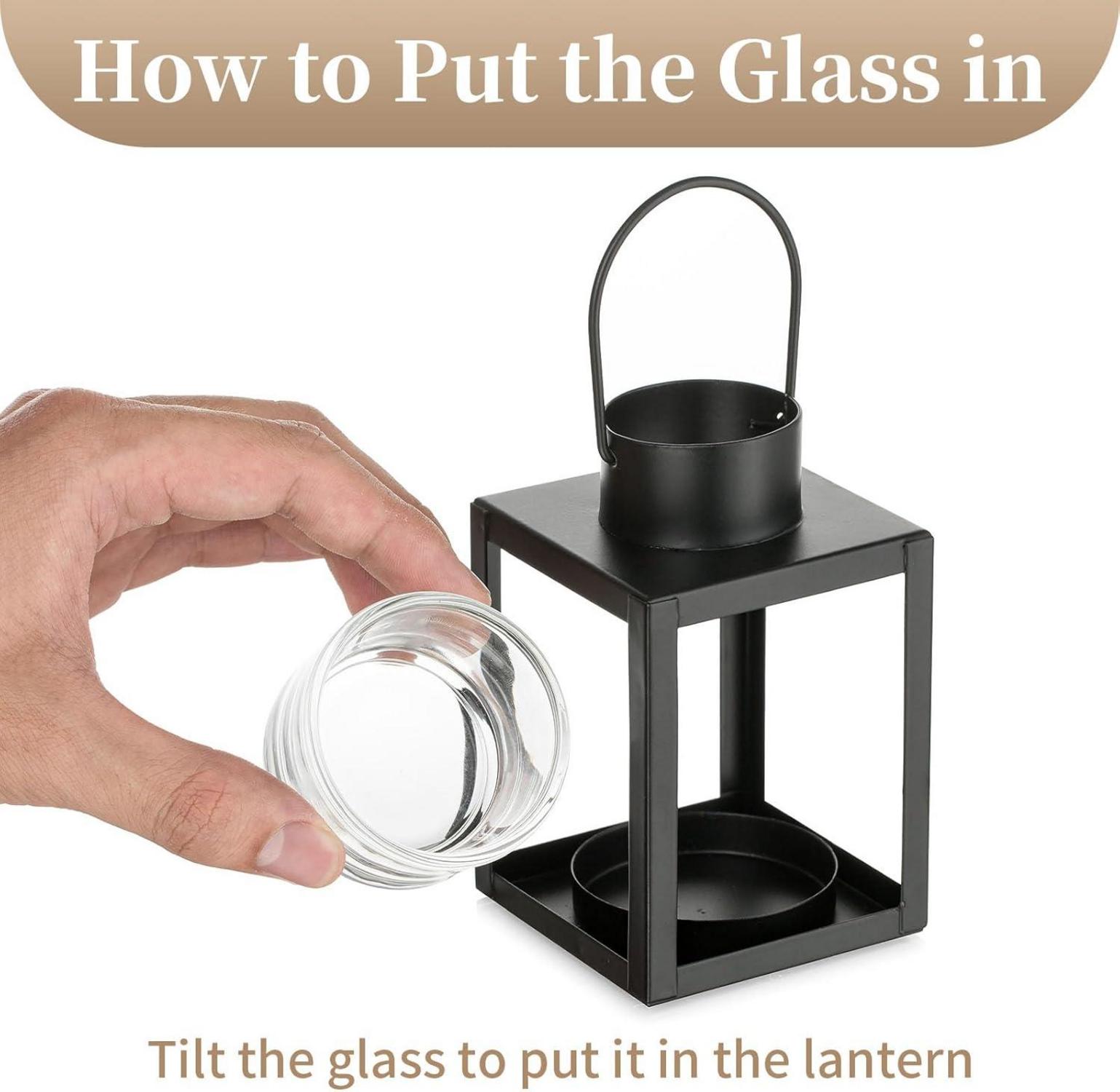 Schwarze Metall Laternen für draußen, Windlicht