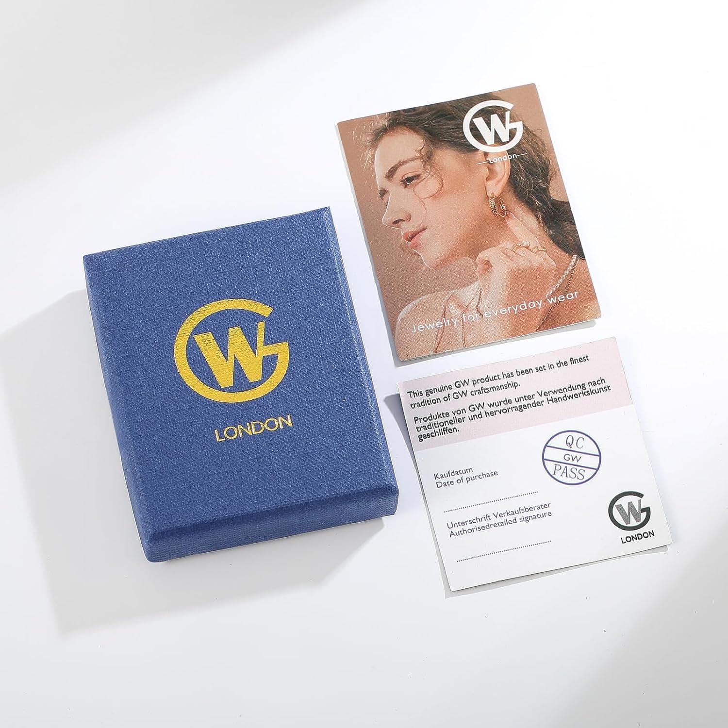 Gold Creolen Ohrringe 925 Silber Damen Geschenkbox Hypoallergen