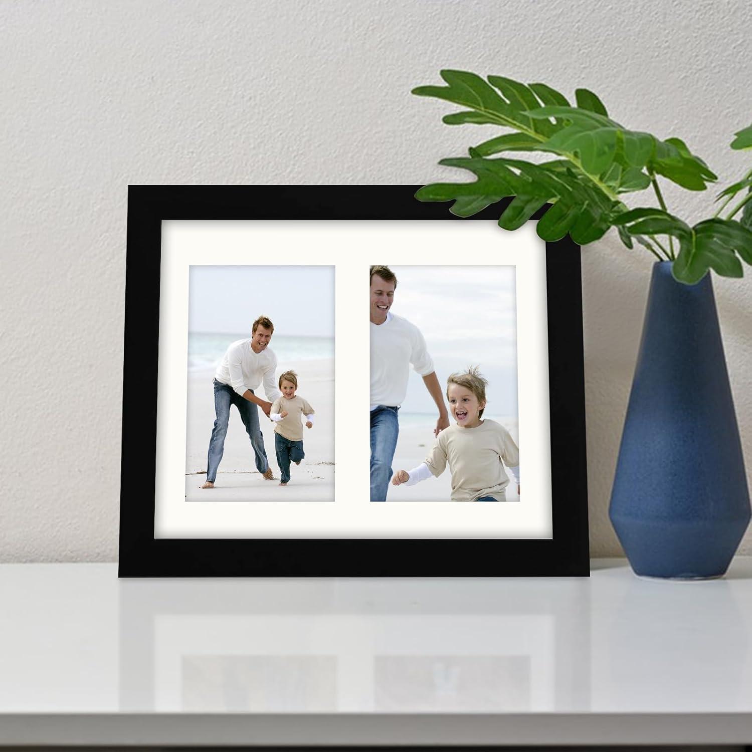 Bilderrahmen für 20x25 cm Fotos Doppelter Rahmen Mehrere Fotos 8x10 Schwarz