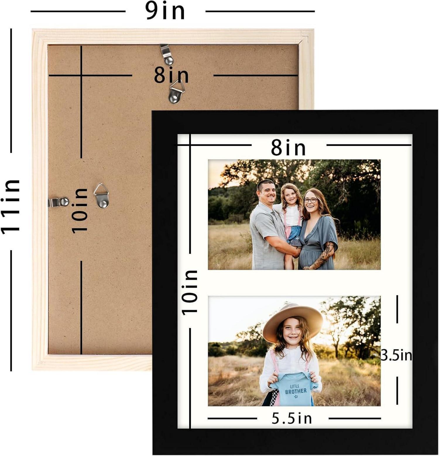 Bilderrahmen für 20x25 cm Foto Doppelter 10 x 15 Rahmen Schwarz 8x10