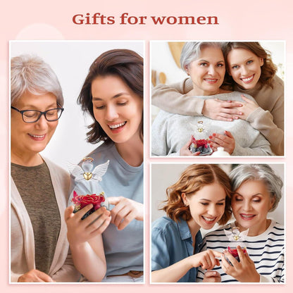 Ewige Rose Engel Glaskuppel Rote Rosen Muttertagsgeschenk