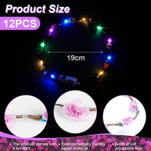 LED Blumenkranz Stirnband 12er Set - Party Accessoires für