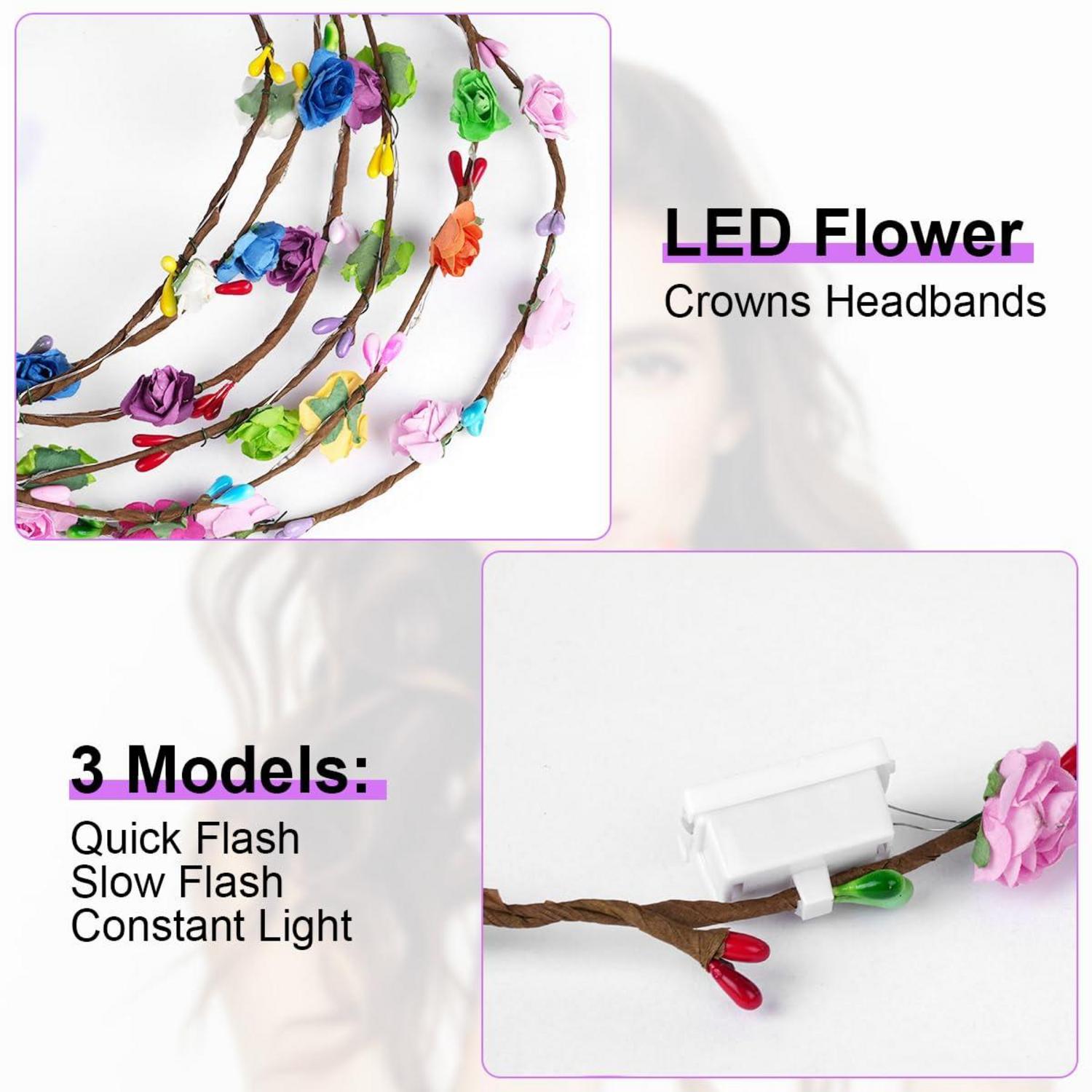 LED Blumenkranz Stirnband 12PCS Haarkranz Mallorca Party Accessoires