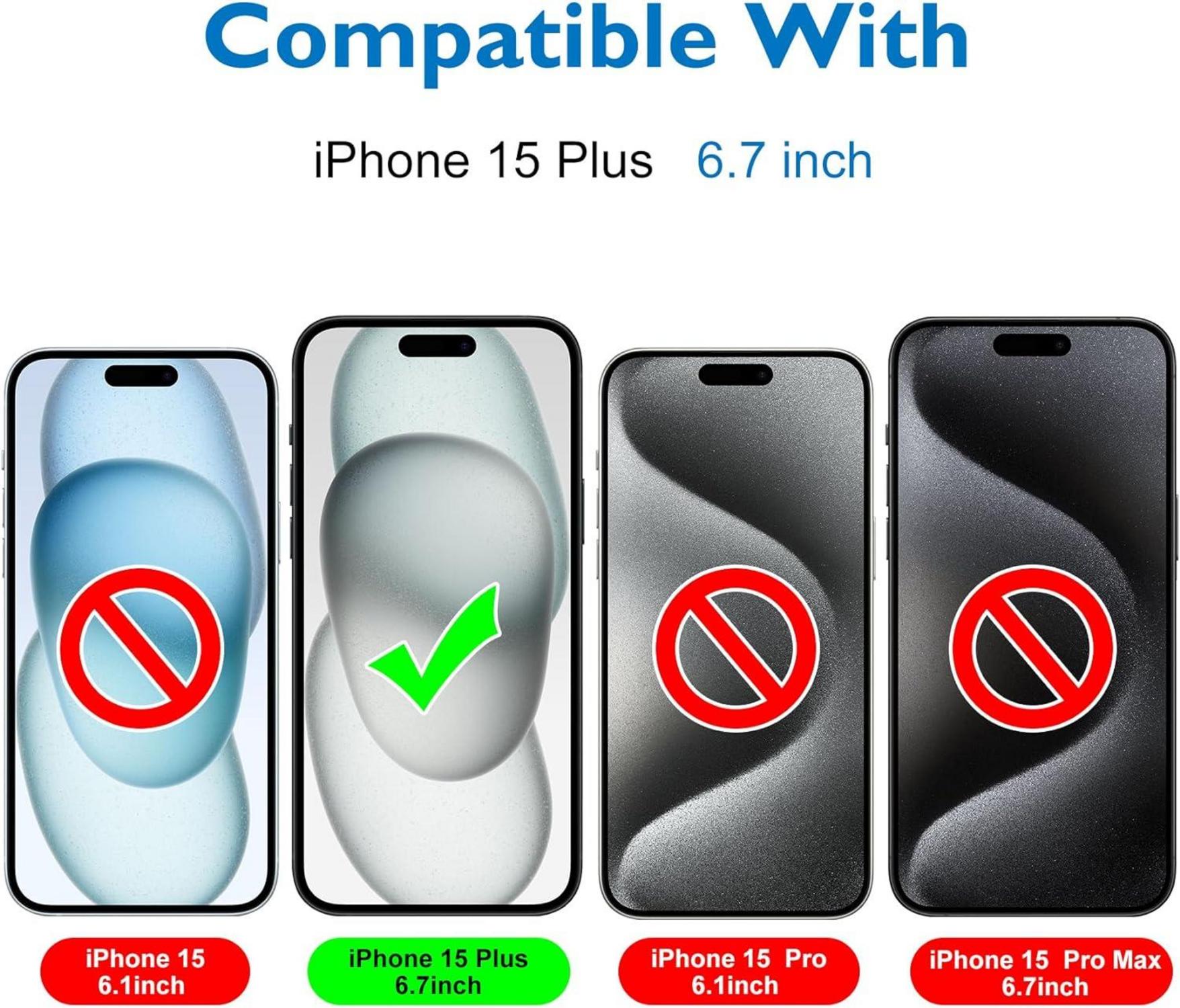 Mothca Matt Sichtschutz iPhone 15 Plus 16 Plus Panzerglas 9H Privacy
