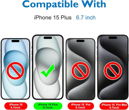 Mothca Matt Sichtschutz iPhone 15 Plus 16 Plus Panzerglas 9H Privacy