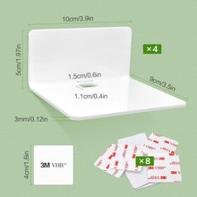 4er Set Kleines Wandregal Weiß 10cm ohne Bohren aus Acryl