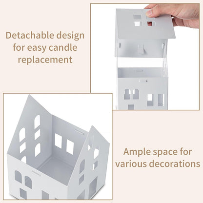 Sziqiqi Lichthaus Kerzenständer Set LED-Kerzen