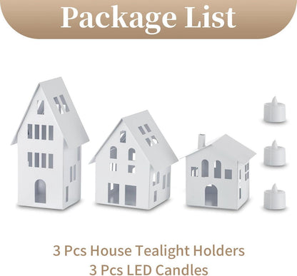 Lichthaus Kerzenständer LED-Kerzen Weihnachten Windlicht Set 3-teilig