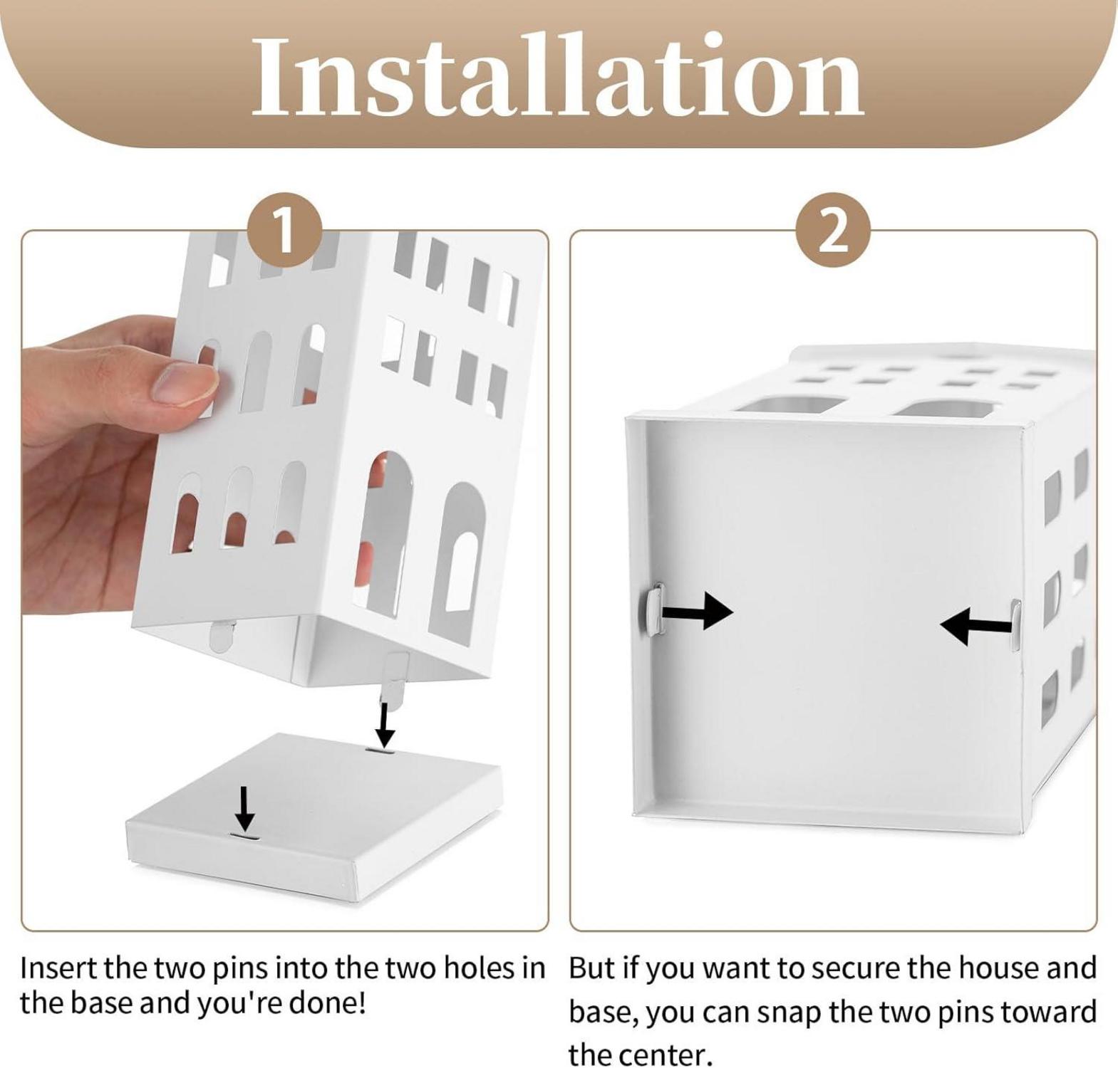Dekorative Kerzenhalter Laterne Weiß LED Set 3 Metall Windlicht