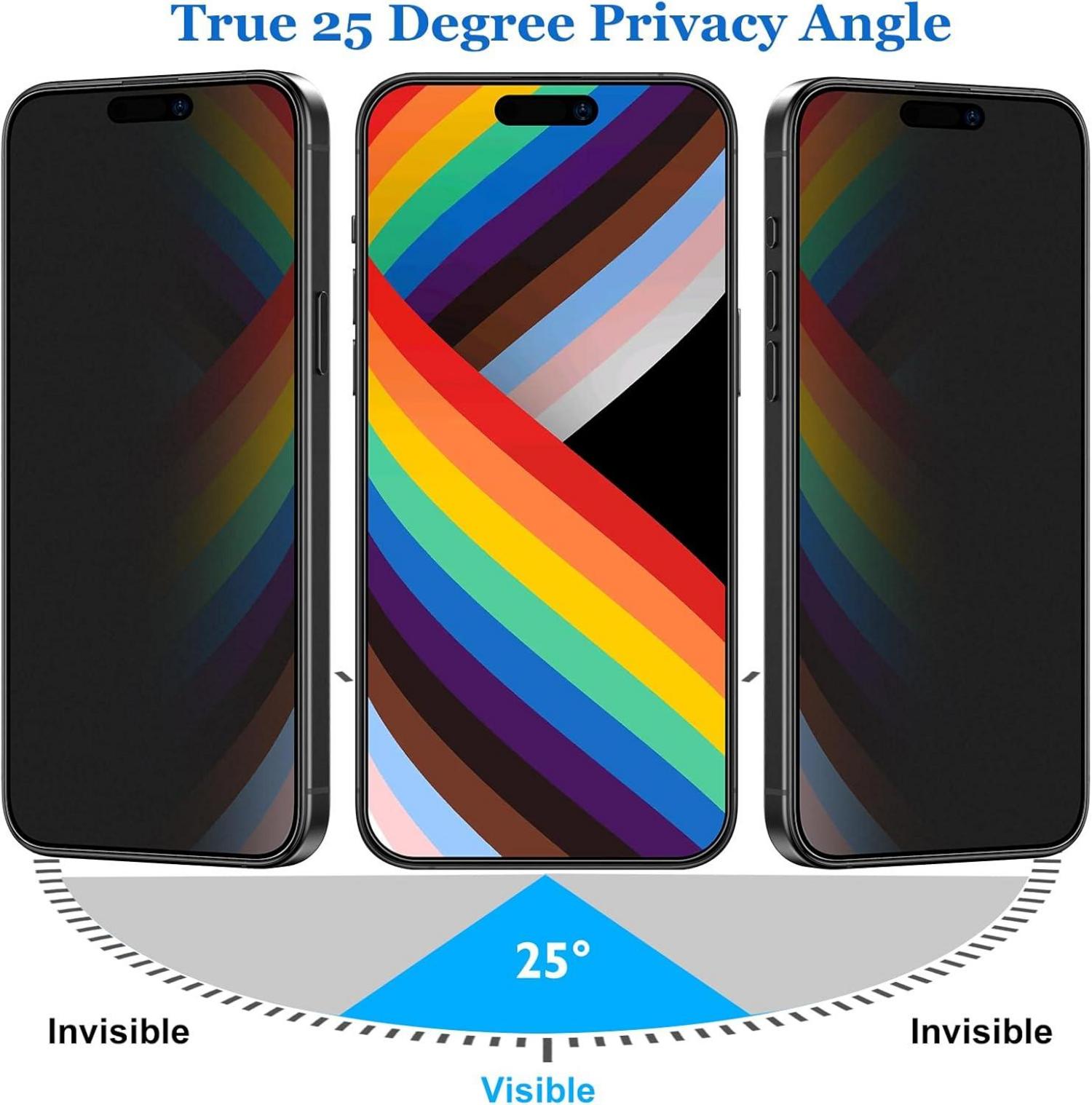 Mothca Mattes Privacy Panzerglas iPhone 15 Pro Max 6,7 Zoll