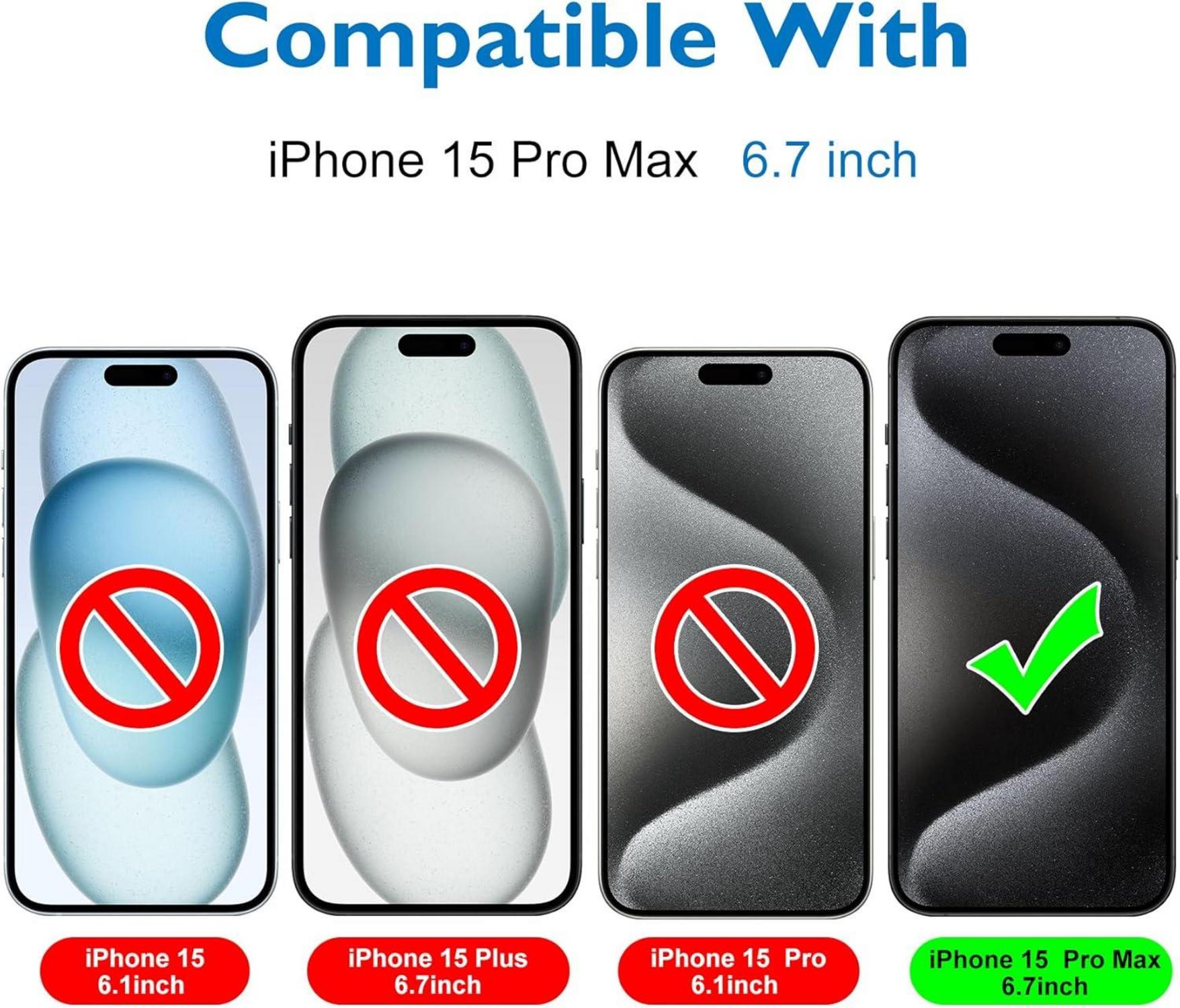 Mothca iPhone 15 Pro Max 6,7 Zoll Sichtschutzfolie 9H Matt Privacy