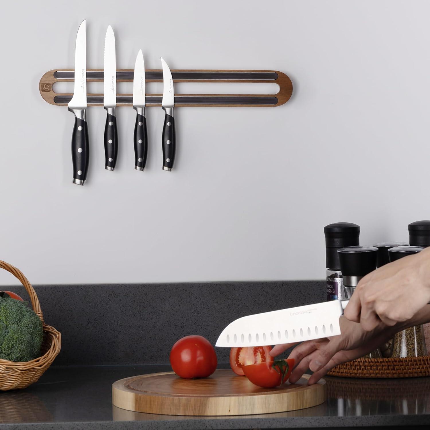 Linoroso 16 Zoll Magnetischer Messerhalter Akazienholz für die Wand