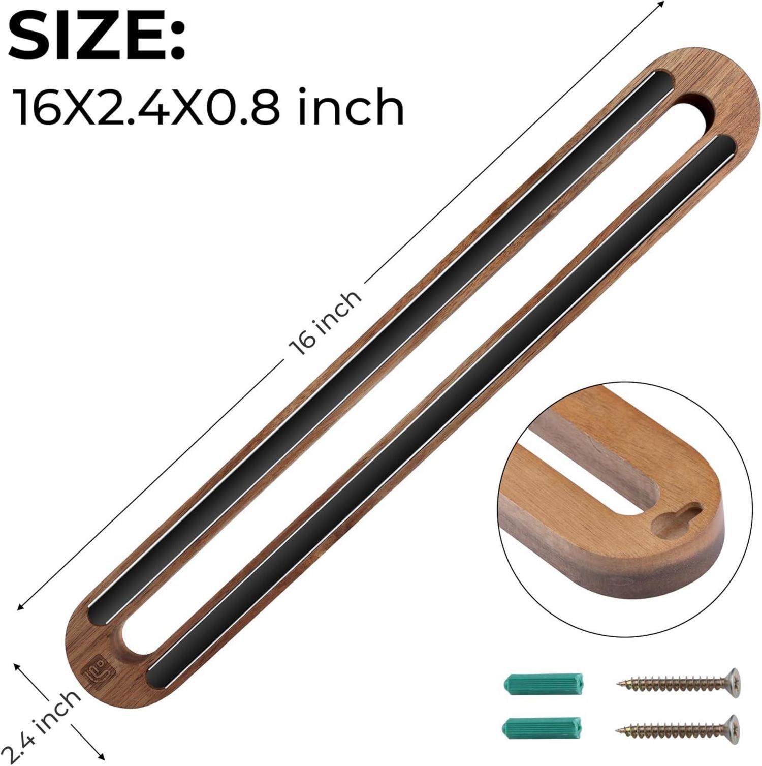 Linoroso 16 Zoll Magnetischer Messerhalter Akazienholz Küchenleiste