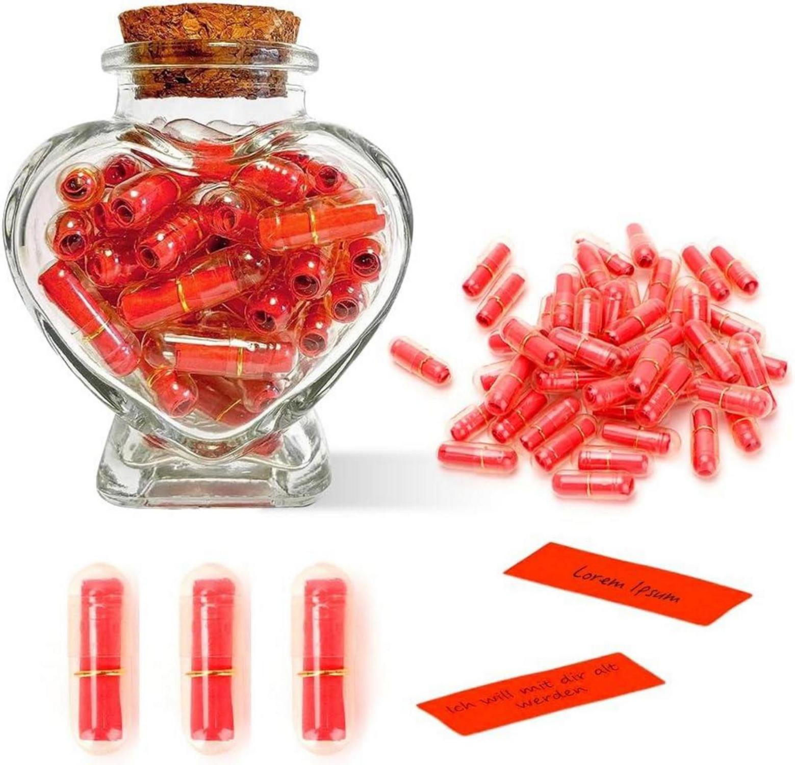 Nachrichtenflasche 50 Stück Kapsel DIY Liebesbotschaft Geschenk
