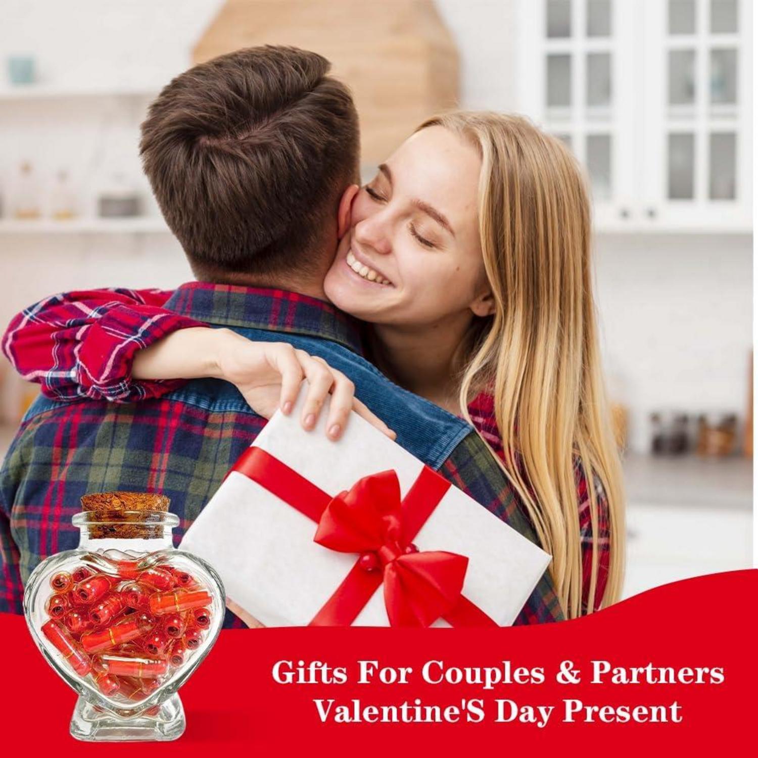 50 Stück Nachricht Kapsel in Flasche DIY Geschenk Jahrestag Valentinstag Rot