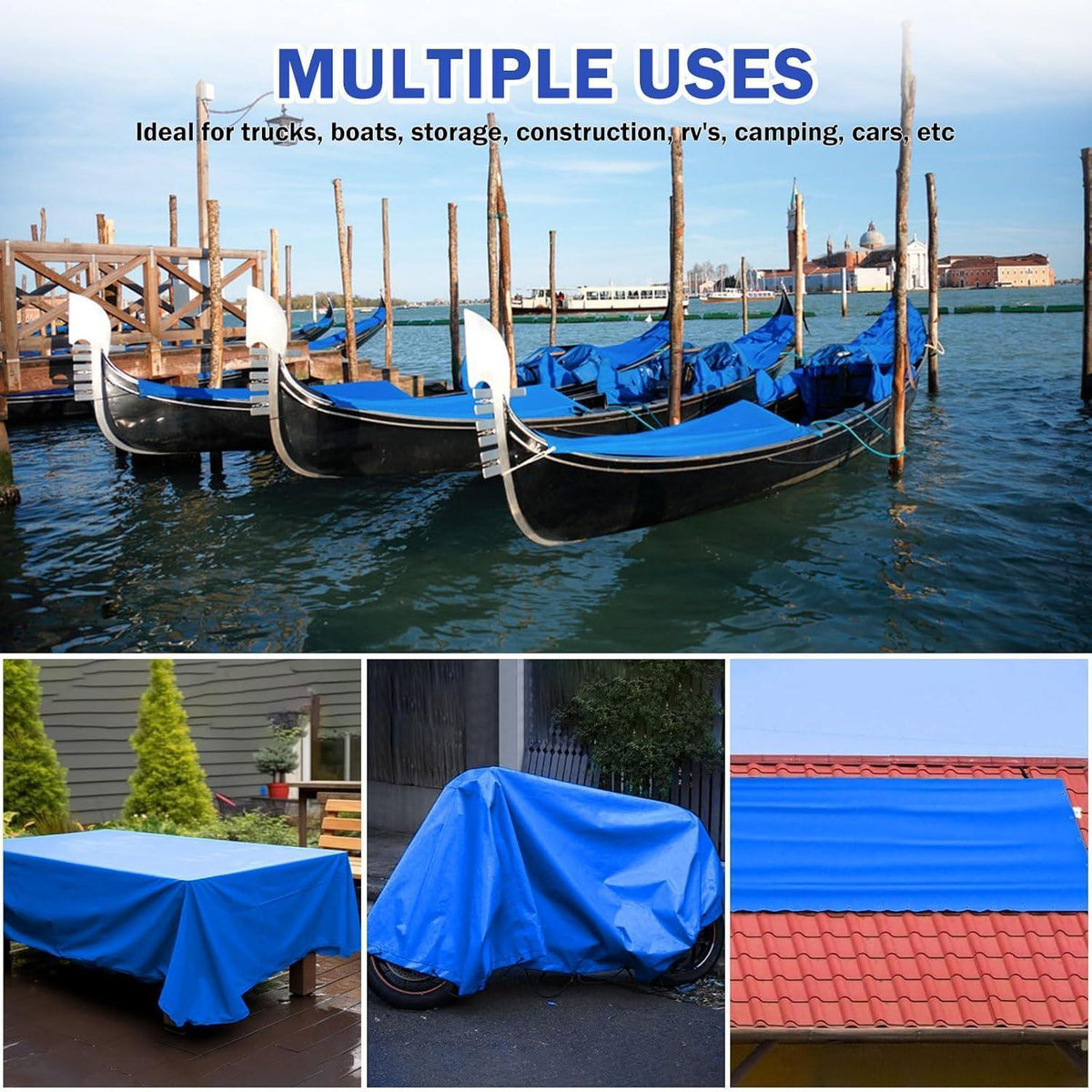 Wasserdichte Abdeckplane 4x6m – 440g/m² PVC Schutzplane Blau