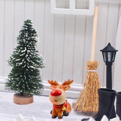 Wichteltür Set weiß Weihnachts Wichtel Zubehör Adventskranz Rentier