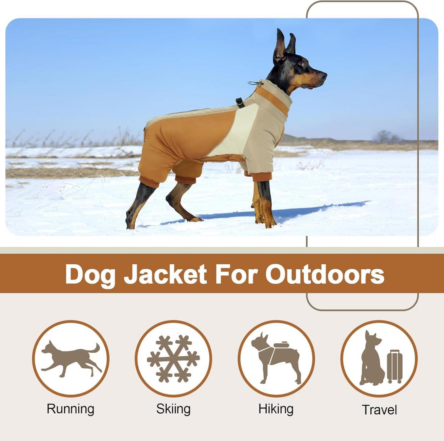 Kuoser Wasserdichter Hundemantel Winter für Kleine Hunde Braun L