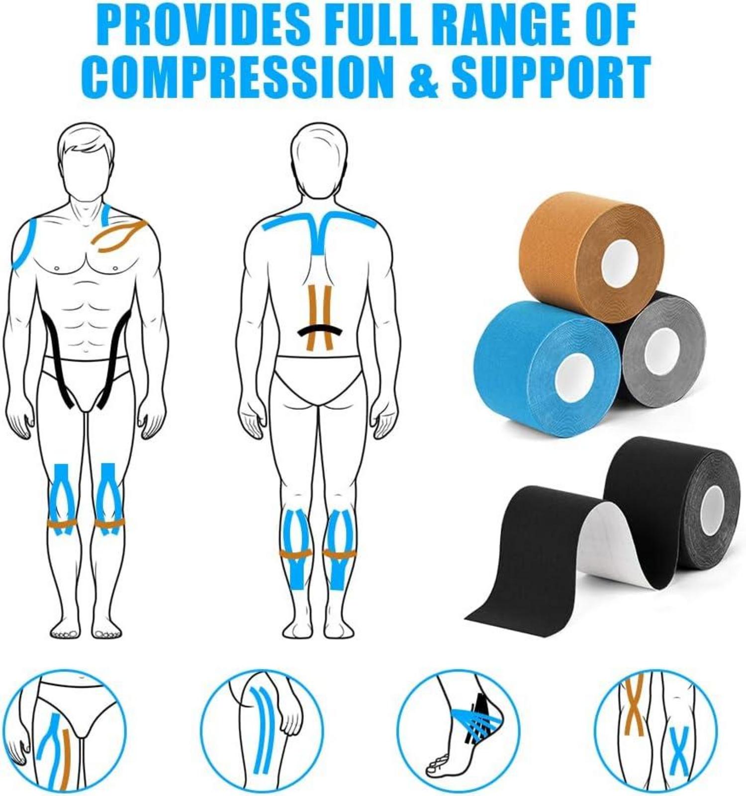 Kinesiologie Tape Schwarz 5cm x 5m wasserfest elastisch Physio Sporttape