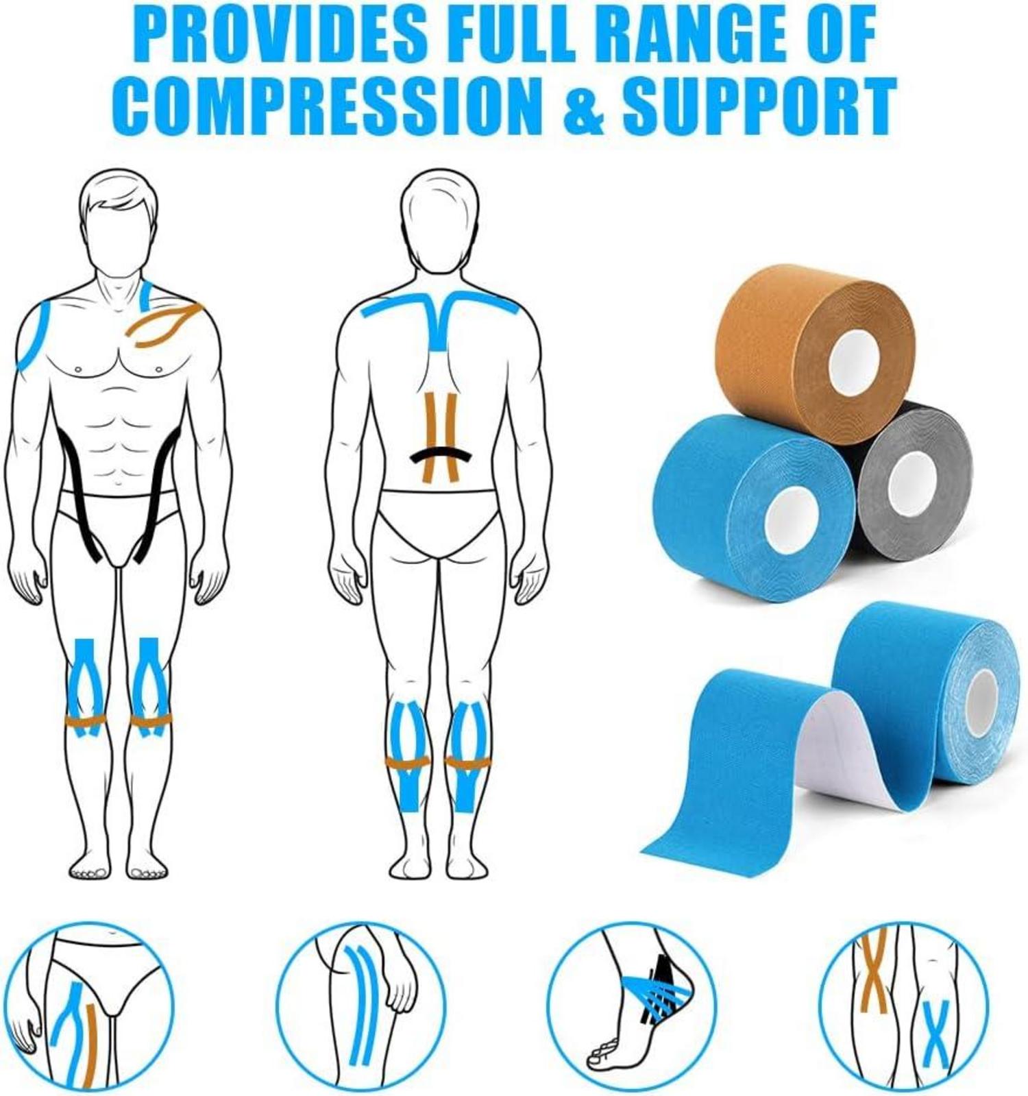 Kinesiologie Tape 5cm x 5m Blau Wasserfest Sport Physiotherapie