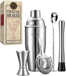 Cocktail Shaker Edelstahl 750ml 5 Stück Professionell Cocktail Set