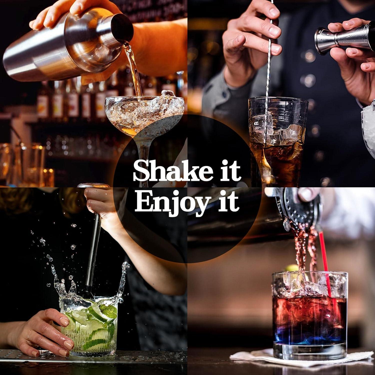 Cocktail Shaker Edelstahl 750ml 5 Stück Professionell Cocktail Set