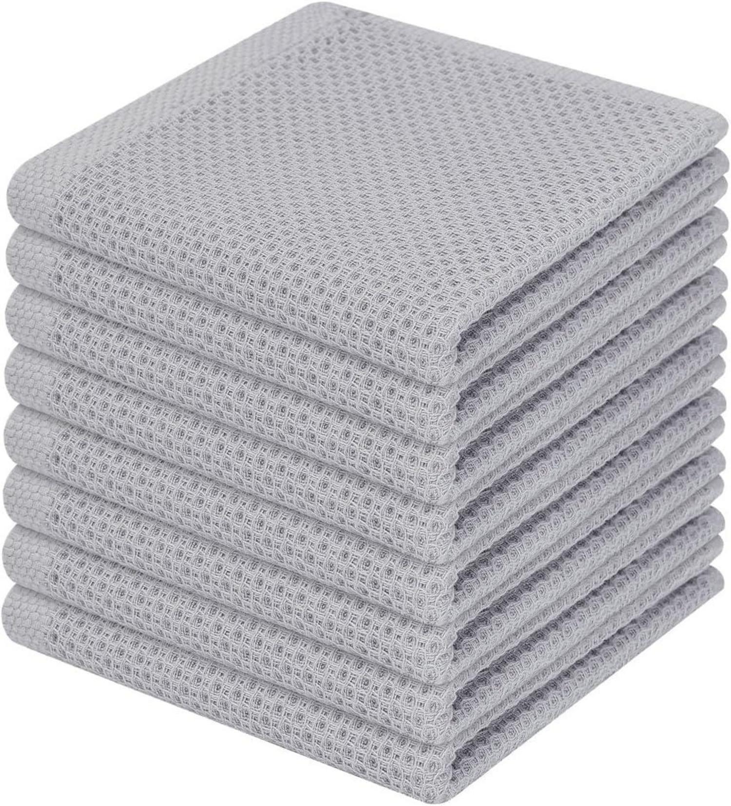 Geschirrtuch Set 8er 100% Baumwolle Premium Saugfähig Waffeldesign
