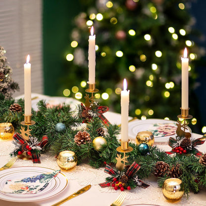 Moderne Hirsch Kerzenhalter Gold Metall, 2er Set