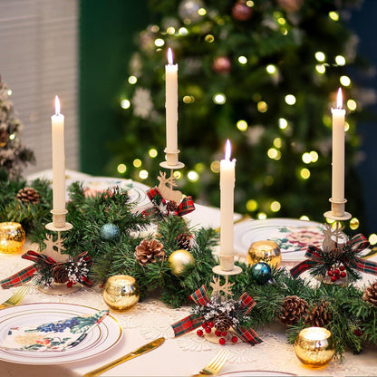 Hirsch Kerzenständer für Weihnachten Tischdeko, Vintage Metall 2er Set