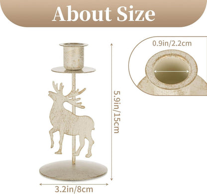 Hirsch Kerzenständer Weihnachten Tischdeko Shabby Chic Vintage 2 Stück