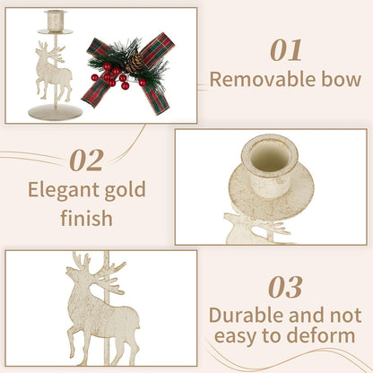 Hirsch Kerzenständer Rentier Weihnachtsdeko 2 Stück