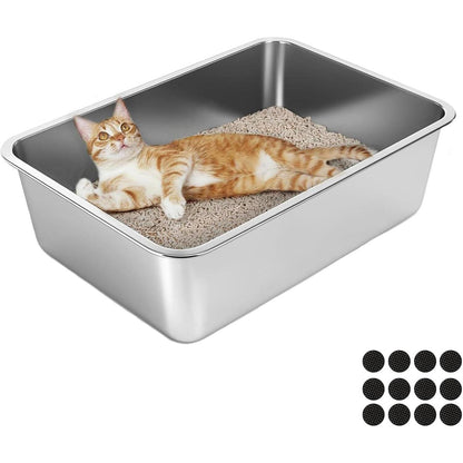 Lohofrnny Edelstahl Katzentoilette, Große Litter Box