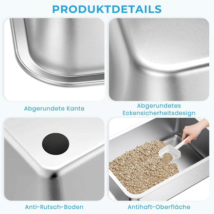 Lohofrnny Edelstahl Katzentoilette, Große Litter Box