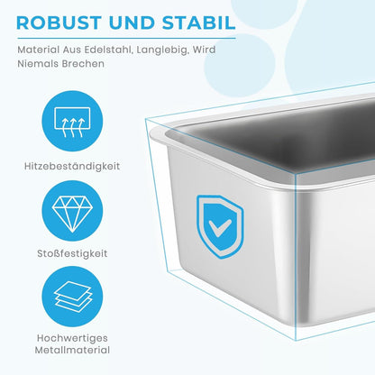 Edelstahl Katzentoilette Große Litter Box für Katzen & Hasen 50x35x15cm