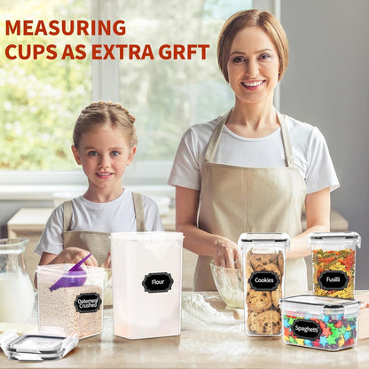 Vorratsdosen Set 16-teilig BPA frei Luftdicht Stapelbar mit Etiketten