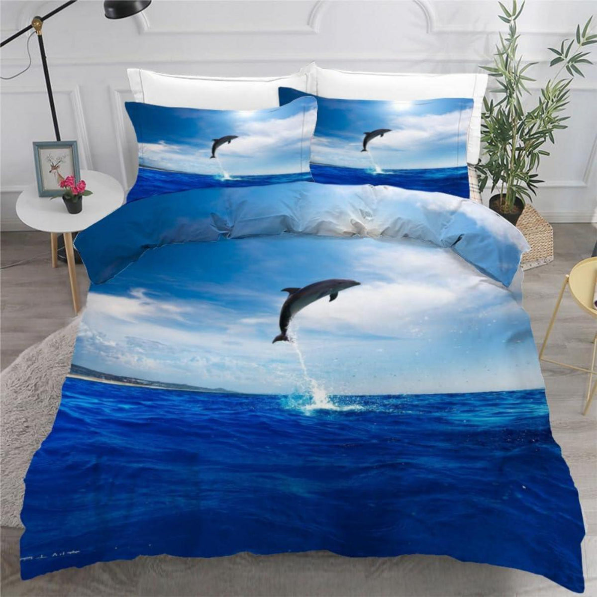 Delfin 3D Kinderbettwäsche-Set 135x200 cm, 4-teilig