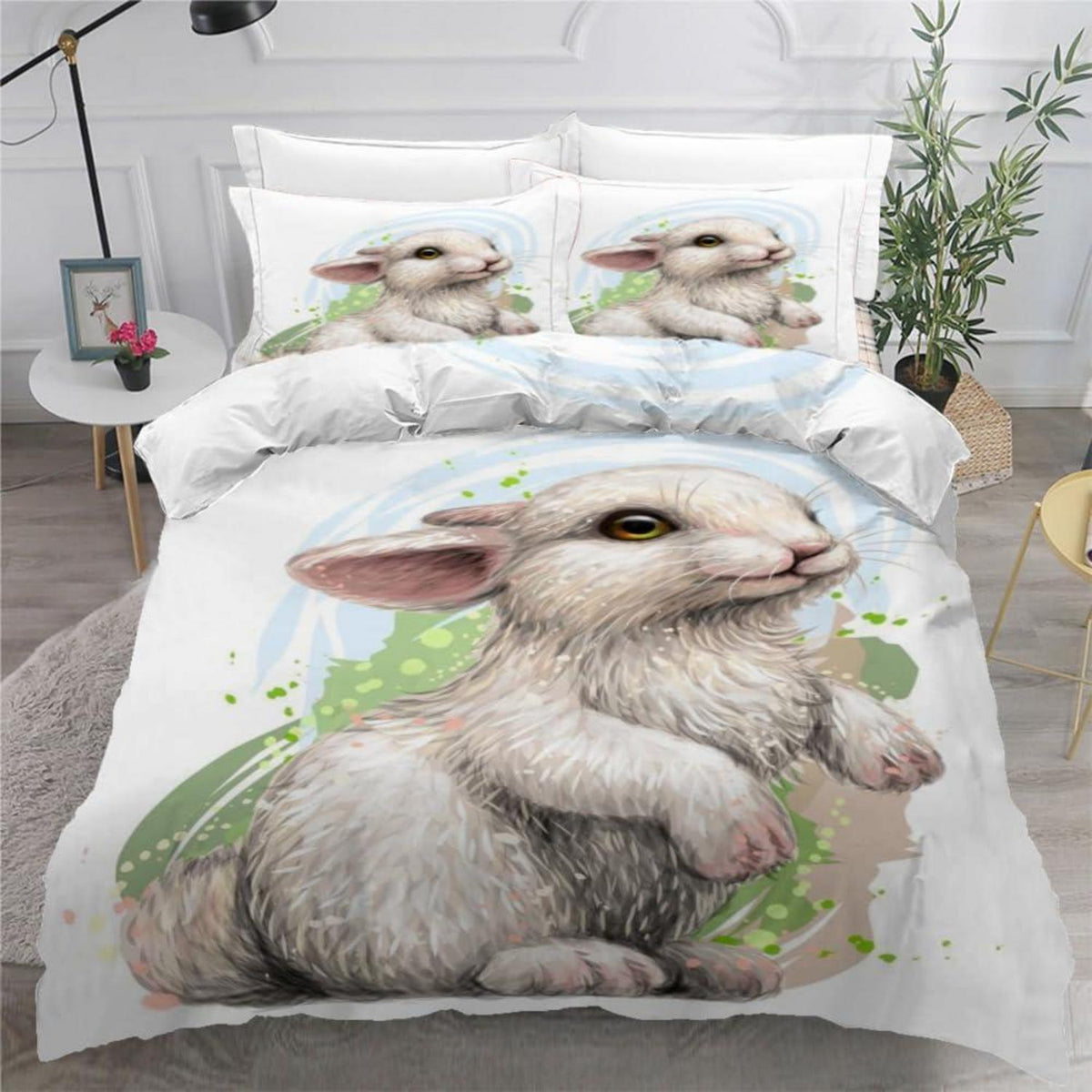 Oster Bettwäsche Set Kaninchen 220x240 cm 3-teilig Mikrofaser
